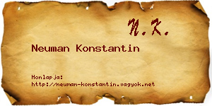 Neuman Konstantin névjegykártya